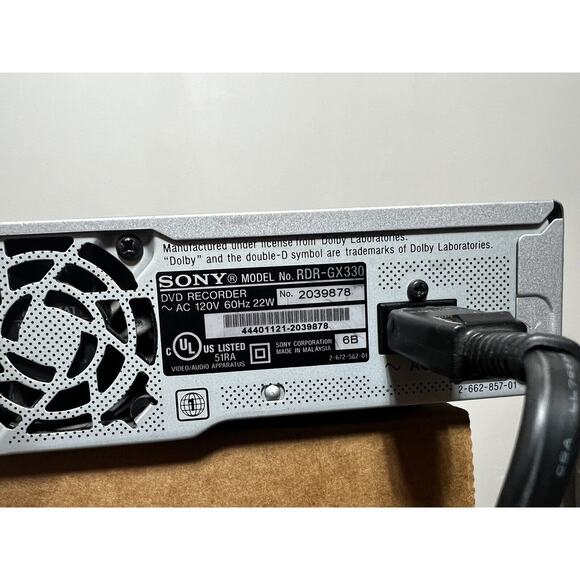 Sony RDR-GX330 DVD Recorder DVD+RW/+R/-RW/-R TESTED WORKS NO REMOTE - Picture 6 of 9